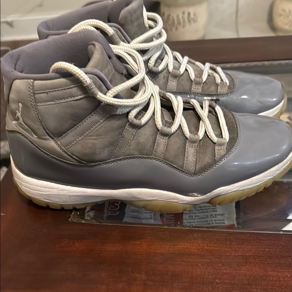 Jordan Gray High-Top Sneakers with White Laces - Picture 2 of 8